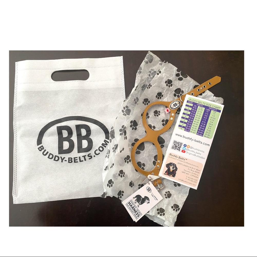 New Buddy Belt Leather Dog Harness Size 3 4-8 lbs